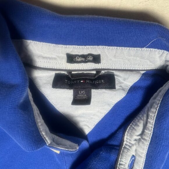 tommy hilfiger Polo Shirt mens size L Navy blue - Picture 4 of 7